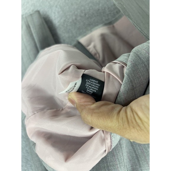 The Limited Women’s Suit Jacket Sz 2 Gray Plaid Pink 3 Button Long Sleeve Blazer - Picture 4 of 10